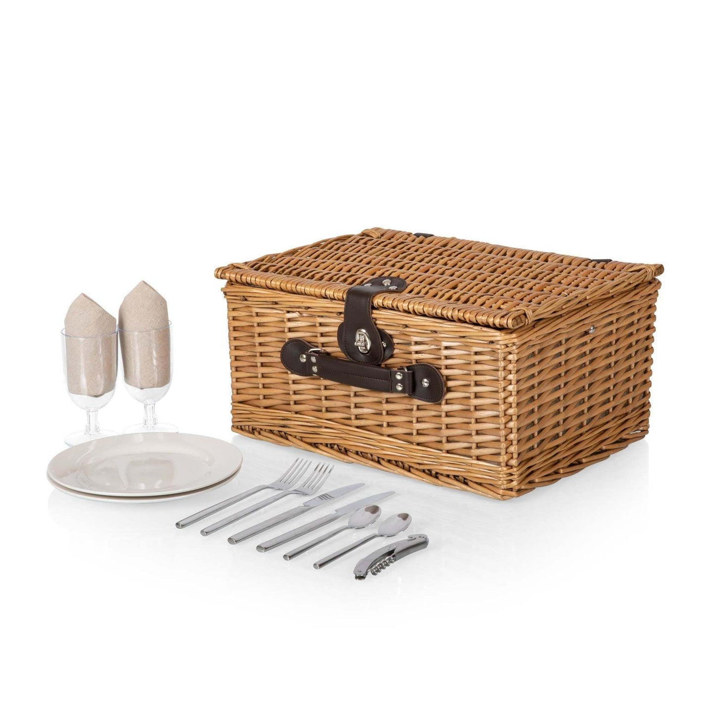 Damen Picknickkorb mit integriertem Geschirrset und stilvollen Details Karnz