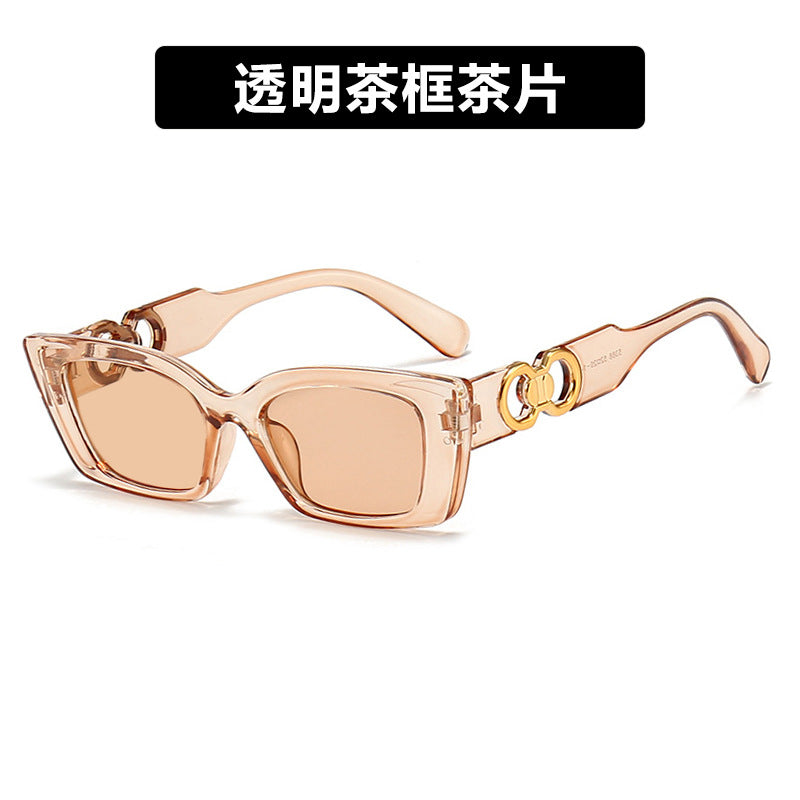 Damen modische quadratische Sonnenbrille mit goldenen Verzierungen Karnz