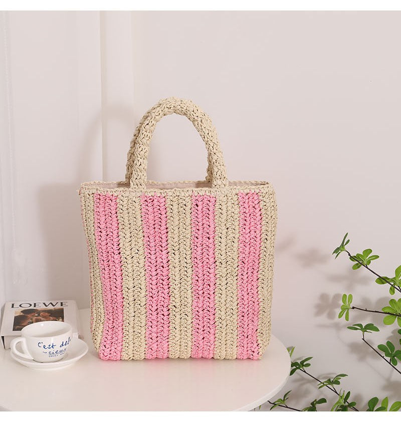 Damen Handgefertigte Strandtasche mit gestreiftem Design Karnz