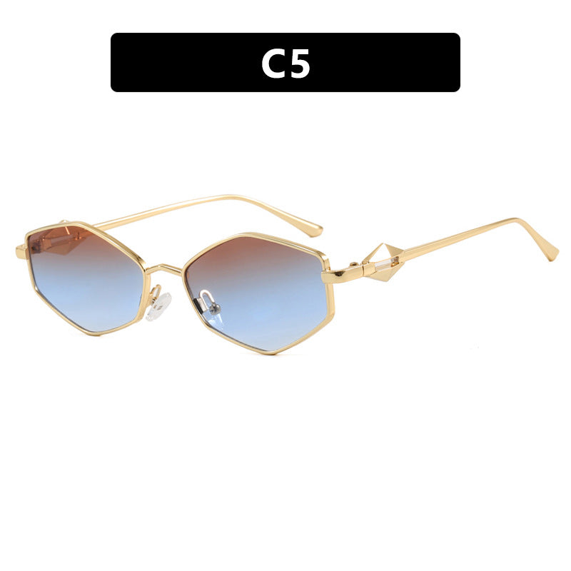 Damen geometrische Sonnenbrille mit schützendem UV-Filter und high-end Metallrahmen Karnz