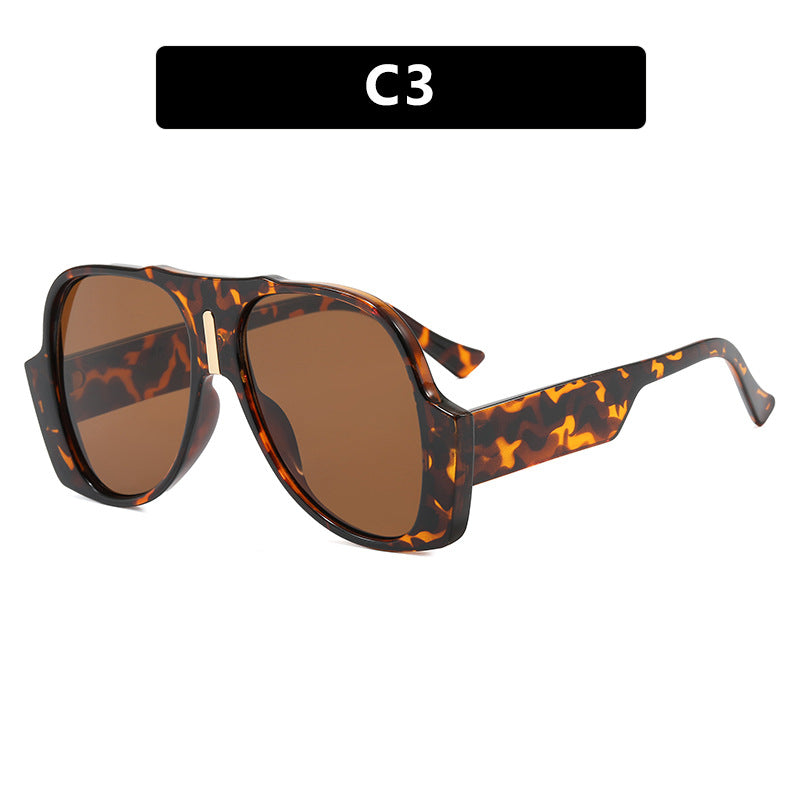 Damen quadratische Sonnenbrille mit einzigartigem tiermuster Rahmen und UV-Schutz Karnz