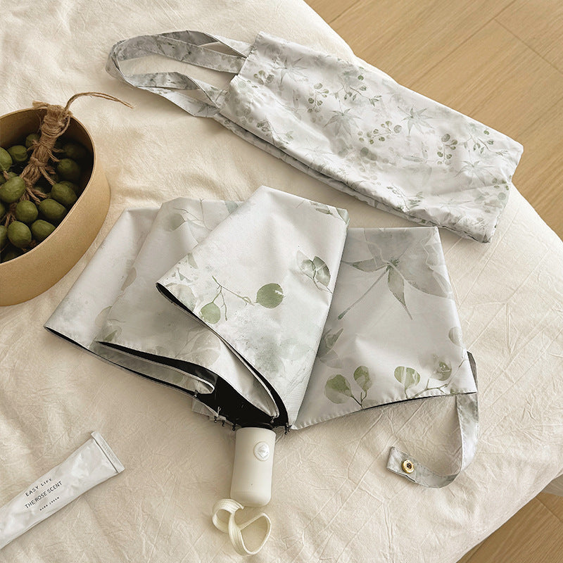 Damen Faltbarer Regenschirm mit elegantem botanischem Muster Karnz
