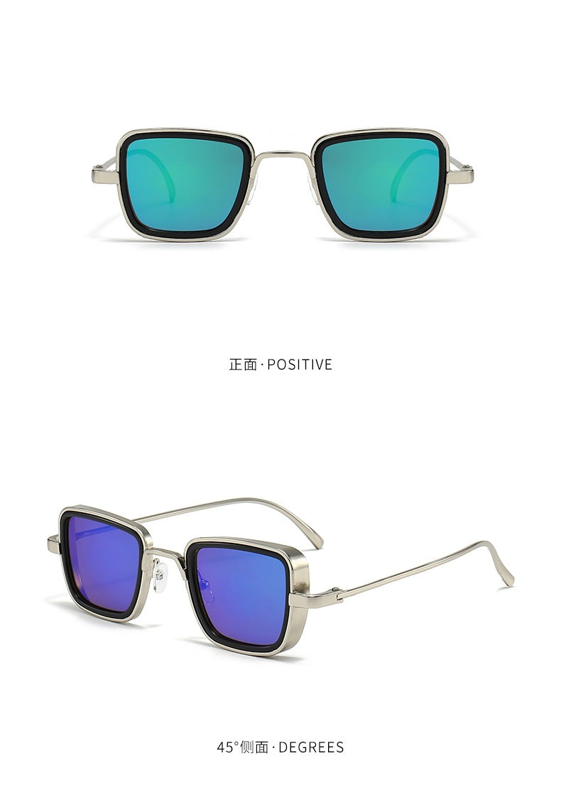Damen stilvolle quadratische Sonnenbrille mit elegantem Metallrahmen Karnz