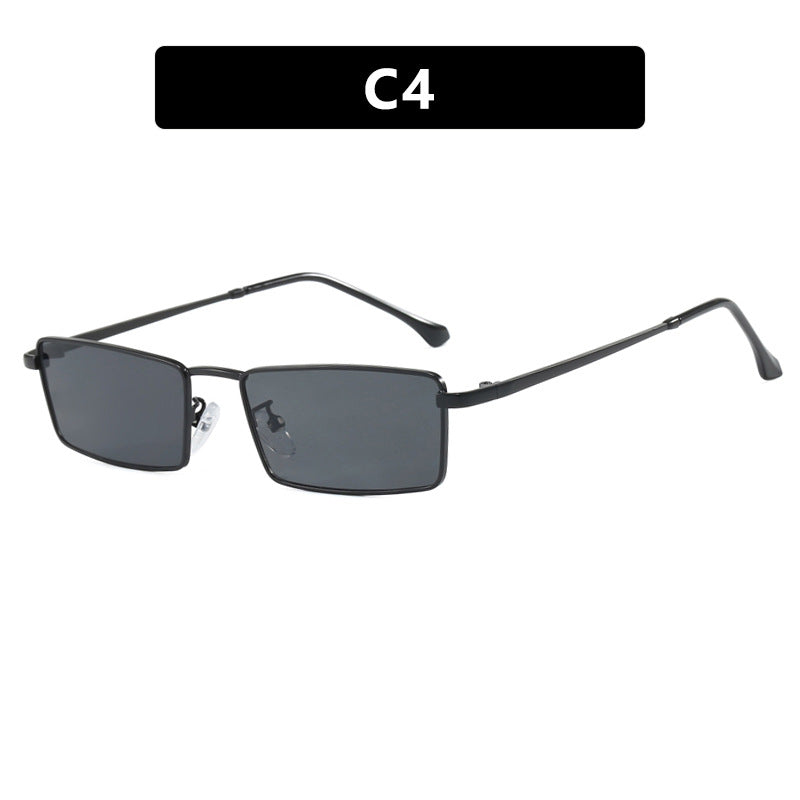 Damen quadratische Sonnenbrille mit metallischem Rahmen und komfortablem Nasenpolster Karnz