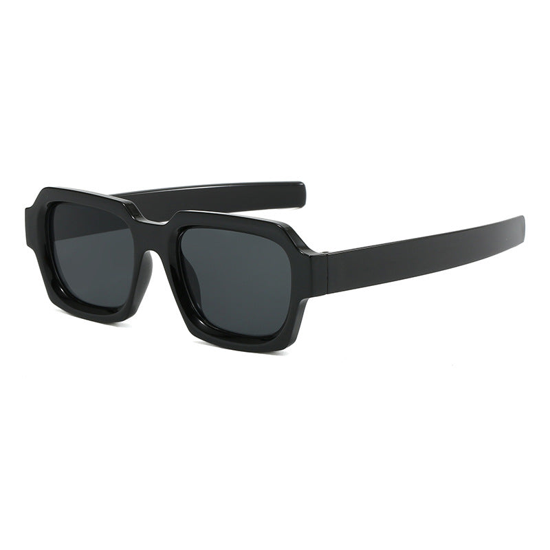 Damen modische stilvolle quadratische Sonnenbrille mit kontrastierendem Rahmen Karnz
