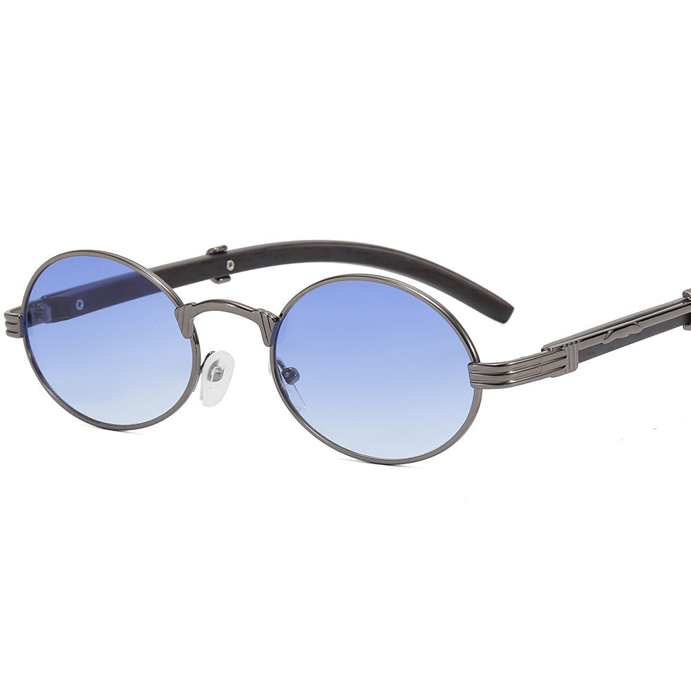 Damen runde Designer-Sonnenbrille mit innovativem Metallrahmen Karnz