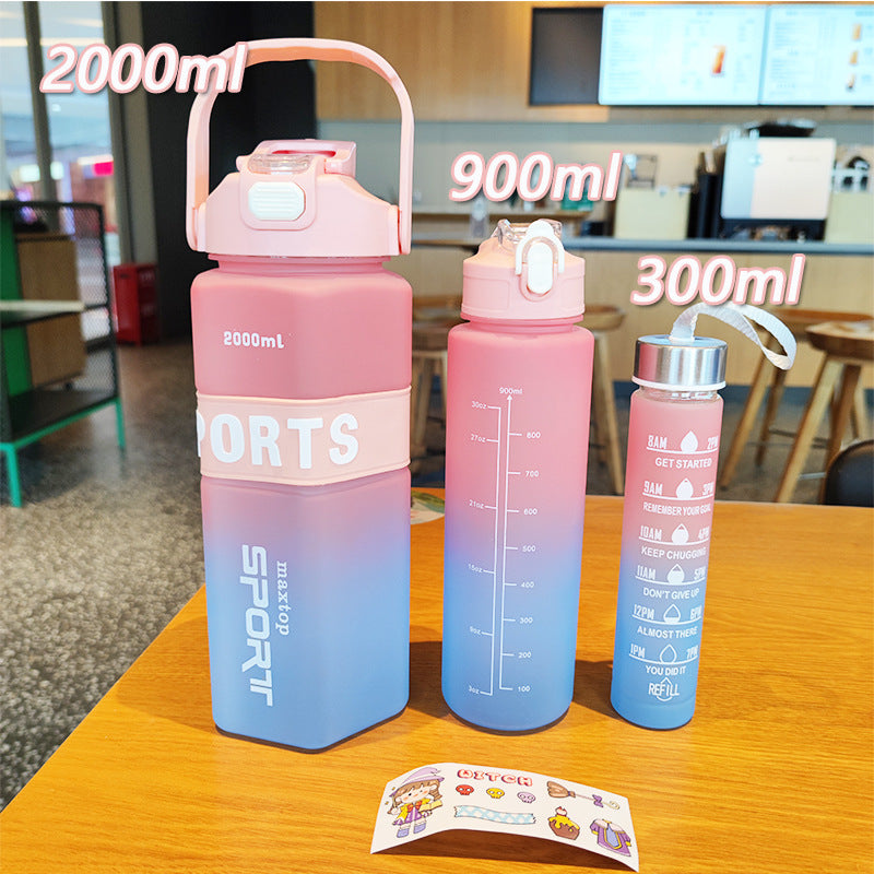 Damen Sport-Wasserflasche mit motivierenden Skalen Karnz