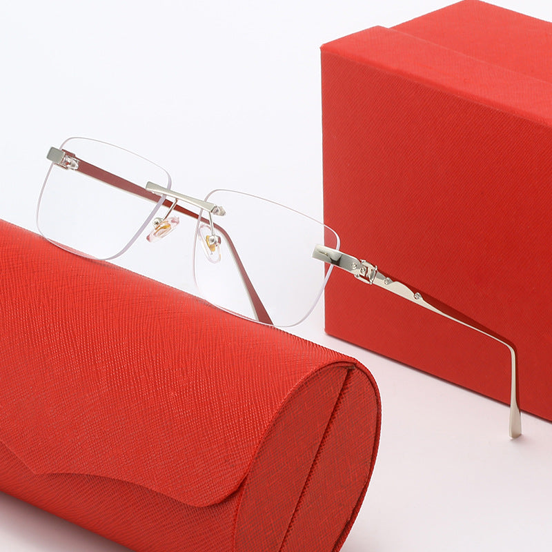 Damen modische Halbrandbrille mit elegantem Metallrahmen Karnz