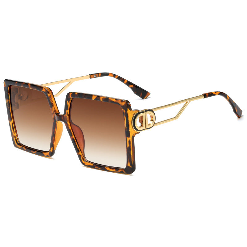 Damen oversized quadratische Sonnenbrille mit elegantem Metallgestell und polarisierenden Gläsern Karnz