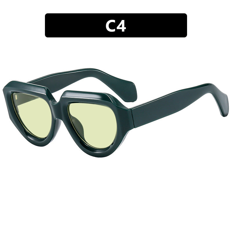 Damen modische Sonnenbrille mit einzigartigem, eckigem Rahmen Karnz