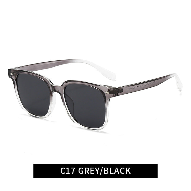 Damen moderne quadratische Sonnenbrille mit stilvollem, transparentem Rahmen Karnz