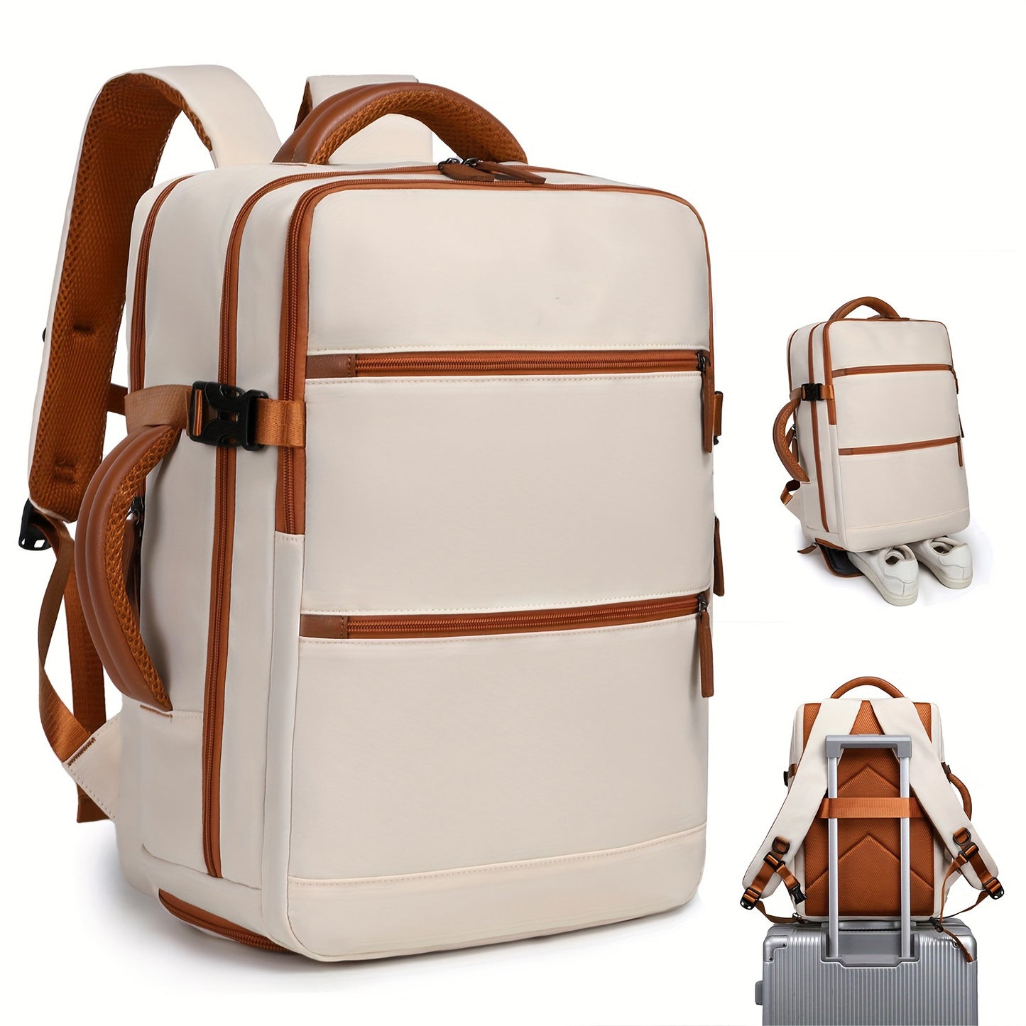 Unisex multifunktionaler Business-Rucksack mit gepolstertem Laptop-Fach und abnehmbarem Tragegriff Karnz