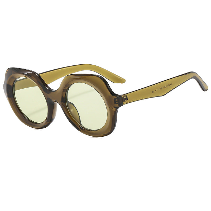 Damen Designer-Sonnenbrille mit extravagantem Schildpatt-Rahmen Karnz