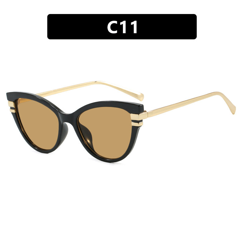 Damen Cat-Eye Sonnenbrille mit eleganten Metallakzenten Karnz