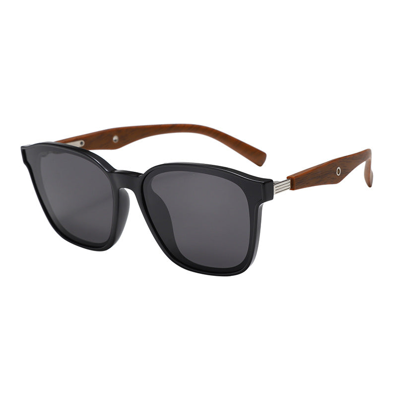 Damen stilvolle oversized Sonnenbrille mit hölzernen Akzenten Karnz