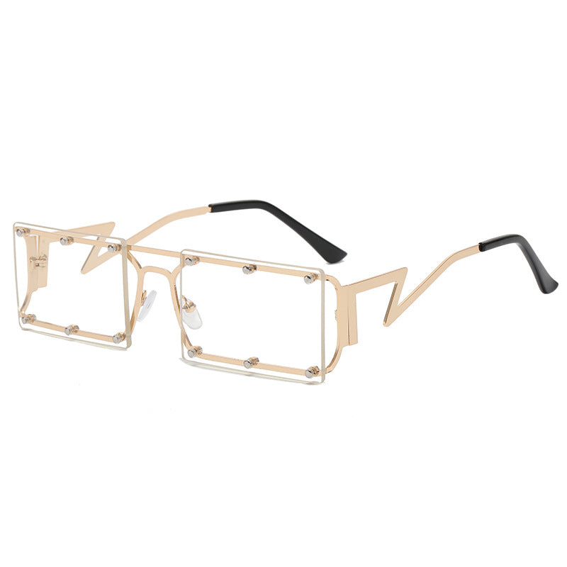 Damen extravagante Oversized-Sonnenbrille mit geometrischem Rahmen Karnz