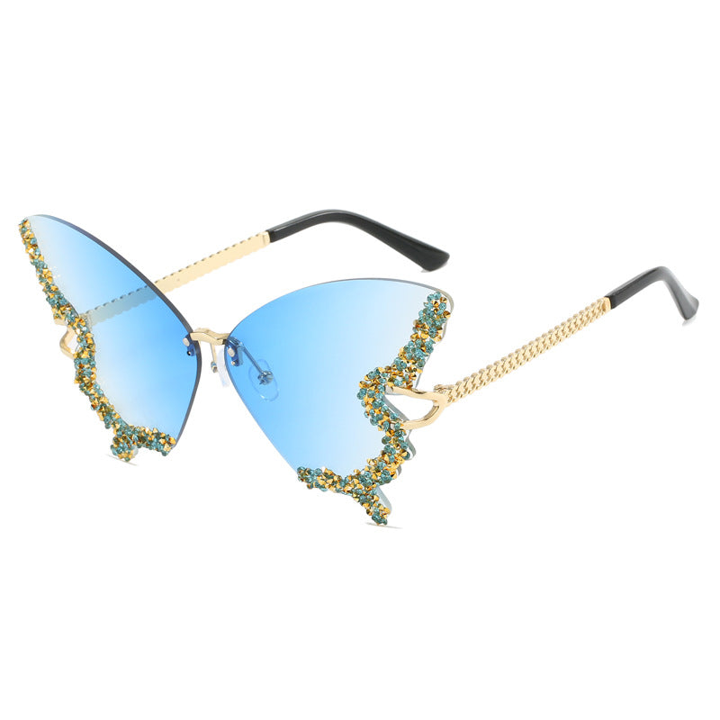 Damen extravagante Cats Eye Sonnenbrille mit funkelnden Akzenten Karnz