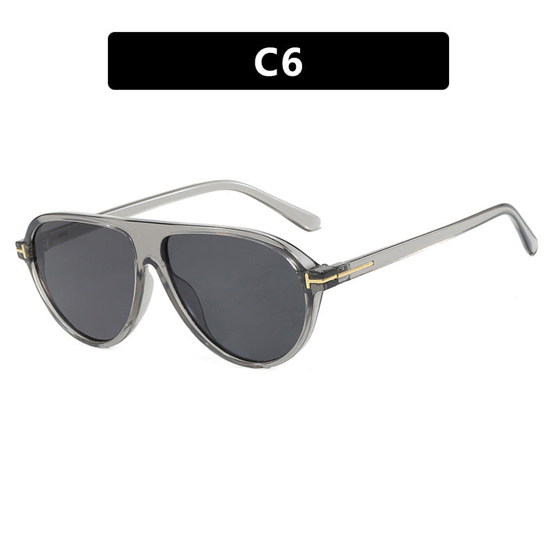 Damen trendige Oversized-Sonnenbrille mit elegantem Metallrahmen und UV-Schutz Karnz