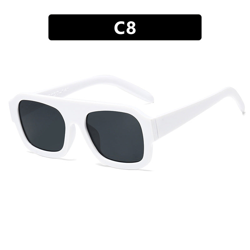 Damen modische quadratische Sonnenbrille mit auffälligem Tierdruckdesign Karnz