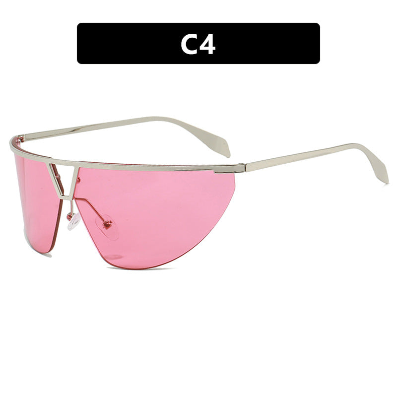 Damen futuristische Sonnenbrille mit schützendem Metallrahmen Karnz