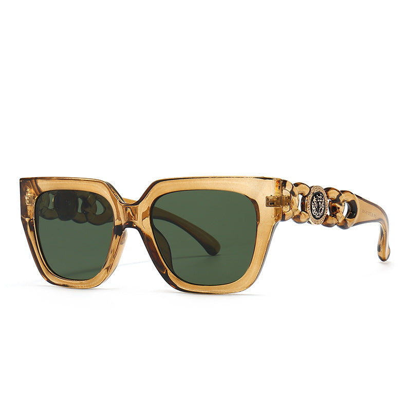 Damen oversized Sonnenbrille mit luxuriösen Kettenakzenten Karnz