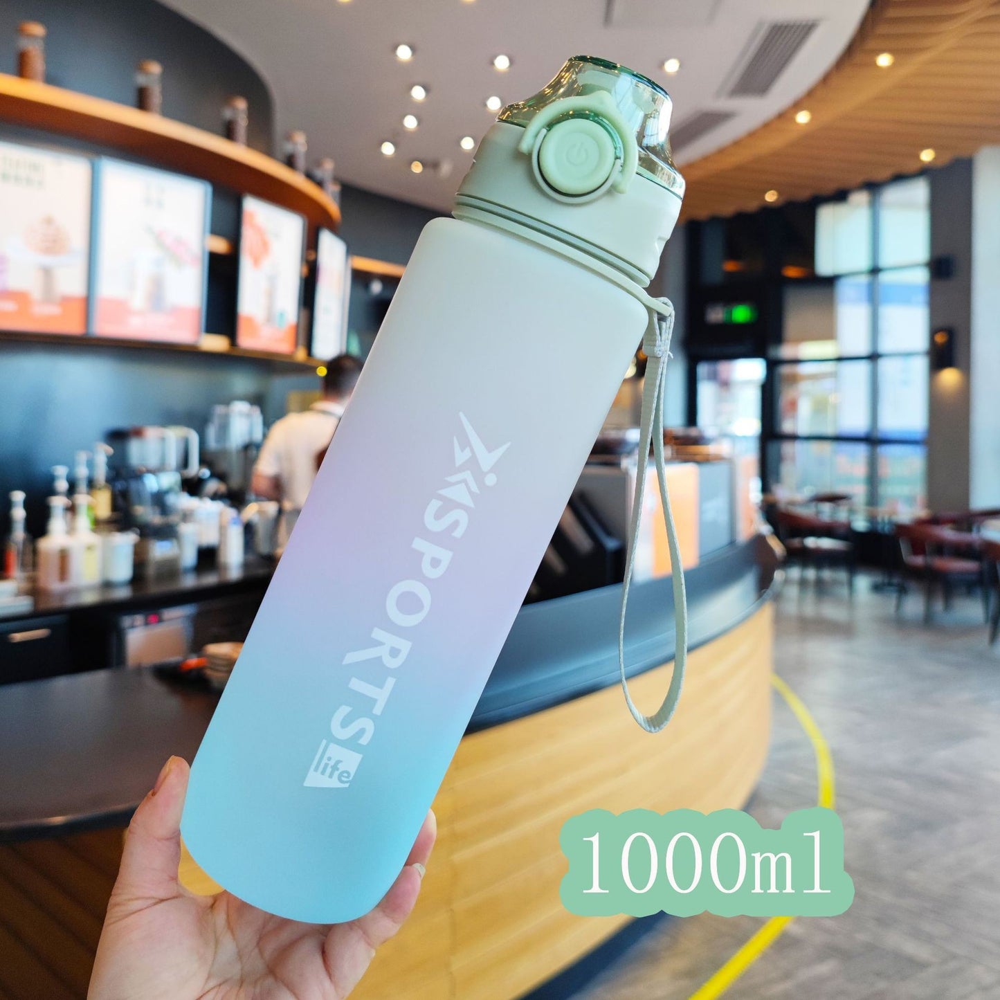 Damen Motivierende Trinkflasche mit einzigartiger Zeitmarkierung und sicherem Verschluss Karnz