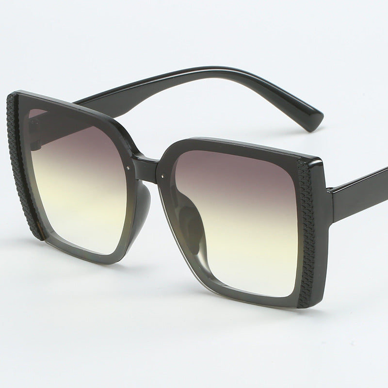 Damen oversized Designer-Sonnenbrille im modernen geflochtenen Design Karnz
