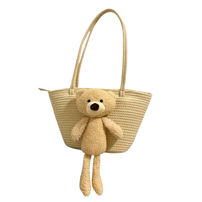 Damen Handtasche mit niedlichem Kuschel-Bären-Akzent Karnz
