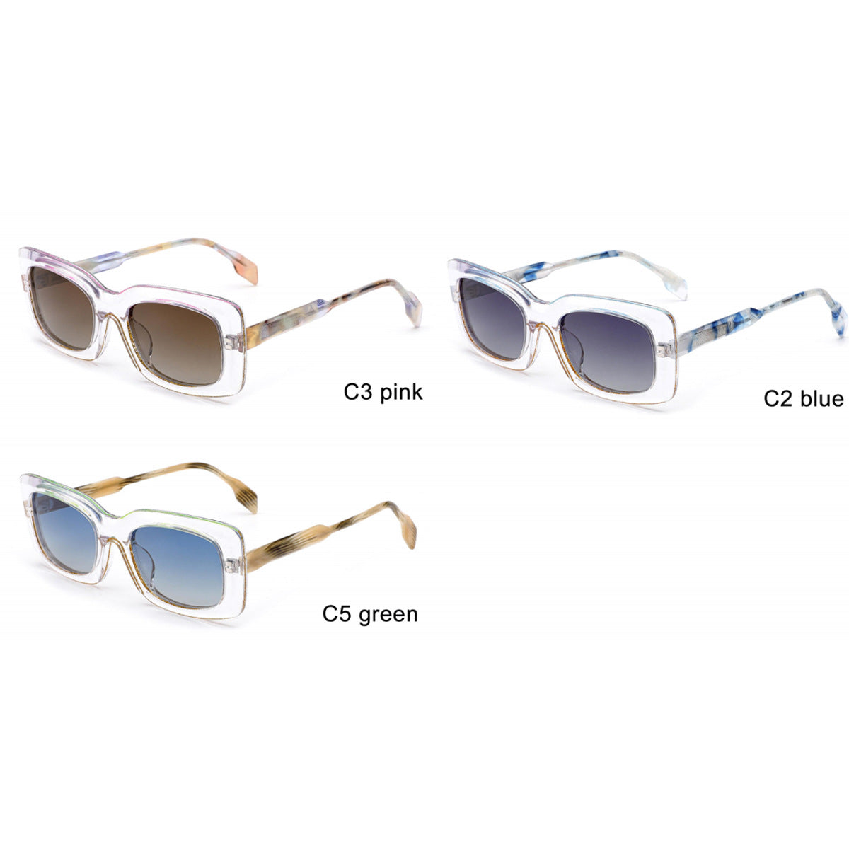 Damen modische quadratische Sonnenbrille mit einzigartigem Rahmen Karnz