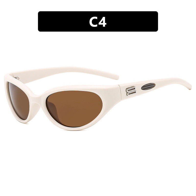 Damen extravagante Sonnenbrille mit geschwungenem Design Karnz