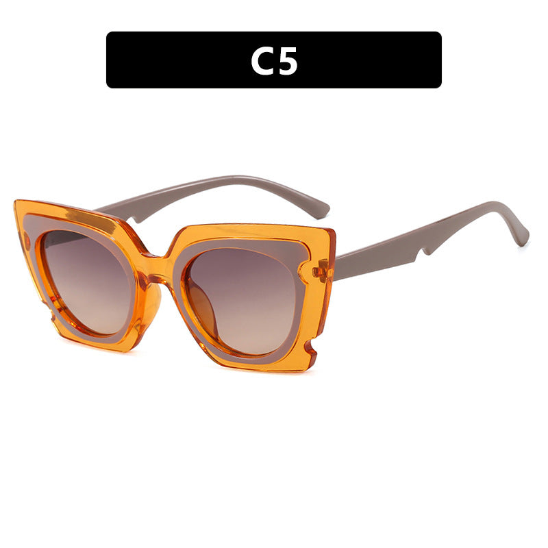 Damen oversized Sonnenbrille mit extravagantem Rahmen und UV-Schutz Karnz