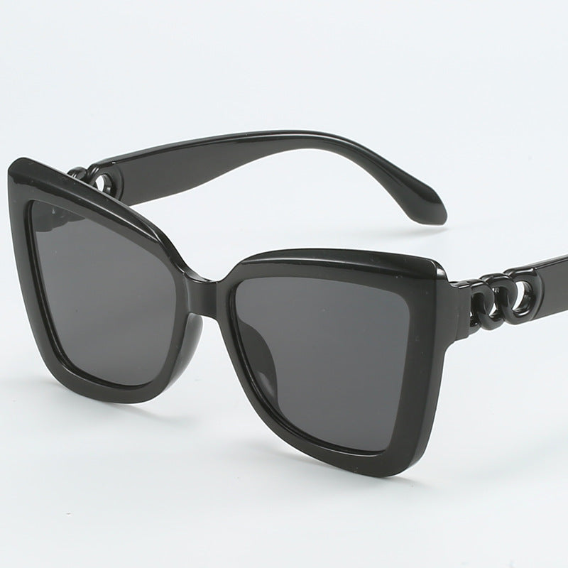 Damen moderne Cat-Eye Sonnenbrille mit klarem Rahmen und UV-Schutz Karnz