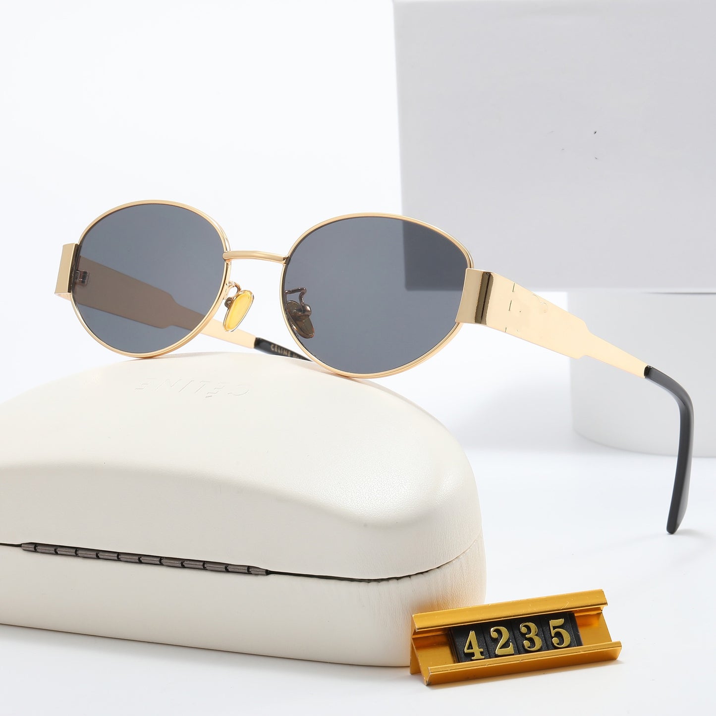 Damen Elegante Designer-Sonnenbrille mit filigranem Rahmen und UV-Schutz Karnz