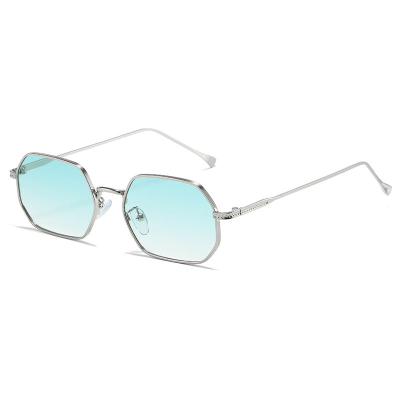 Damen Acht-Eckige Designer-Sonnenbrille mit hochwertigem Metallrahmen Karnz