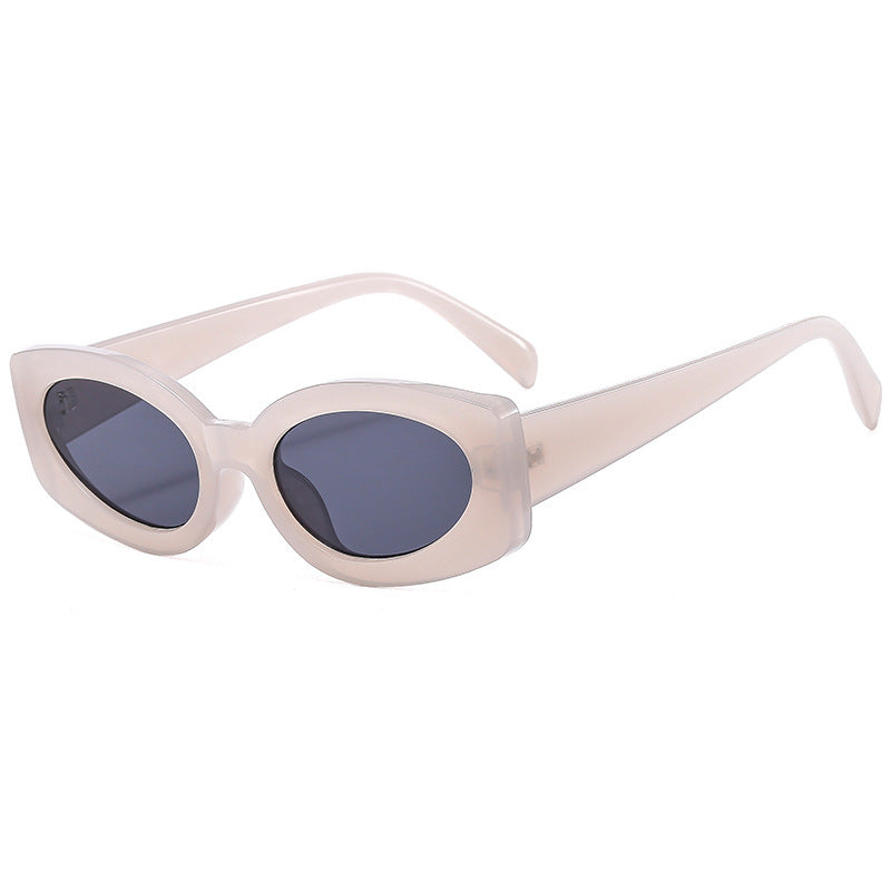 Damen modische Sonnenbrille mit einzigartigem, geschwungenem Rahmen Karnz