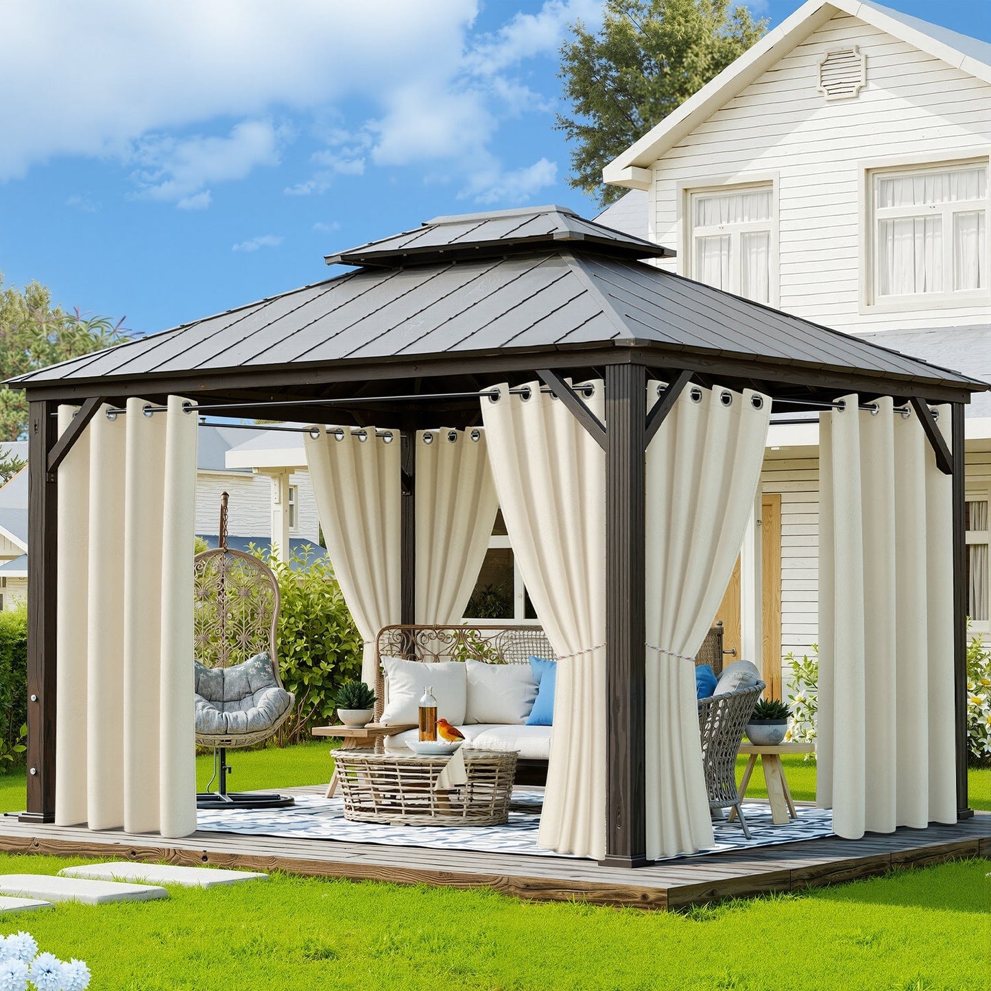 Outdoor Vorhang Wasserdicht mit Ösen | Karnz