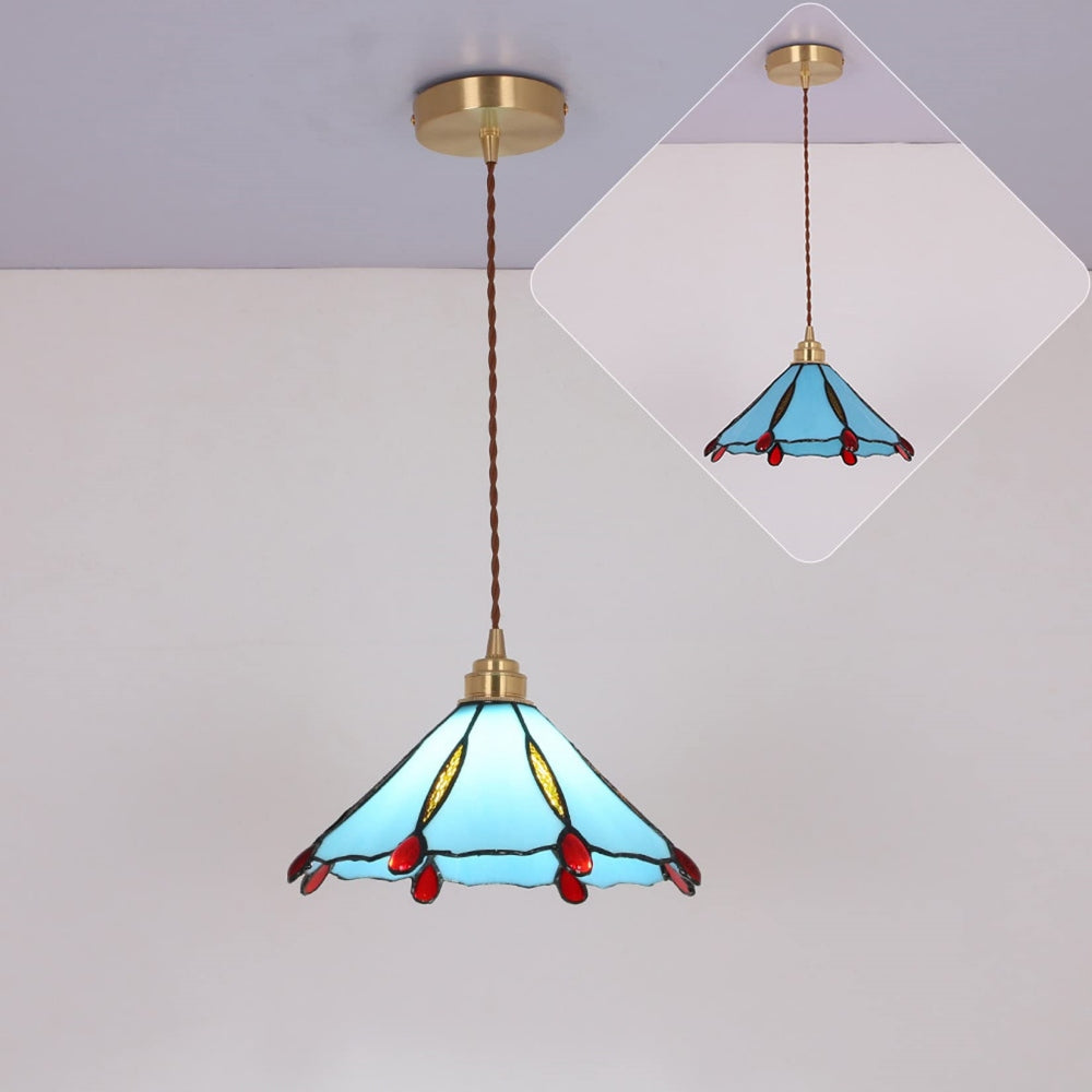 Retro Buntglas Tiffany Kegel Pendelleuchte | Karnz