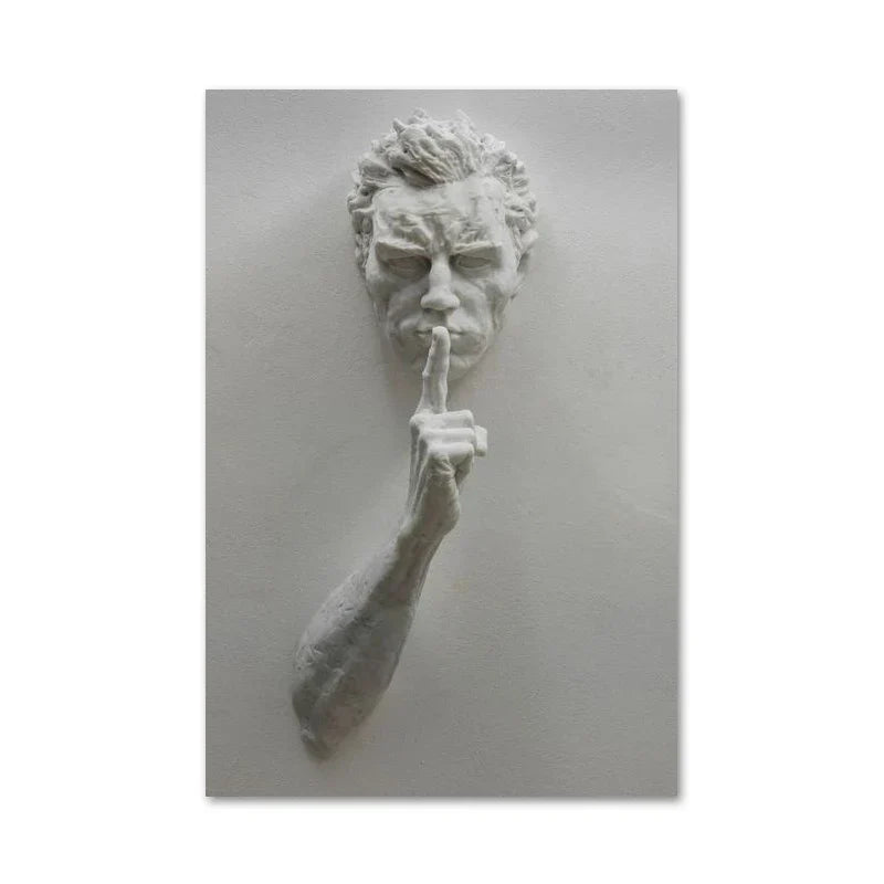 Moderne urbane abstrakte Eisenstatue Wandkunst Fine Art Leinwanddrucke 3D-Visualisierung Figurenkunst Bilder für minimalistische Wohnungswanddekoration | Karnz