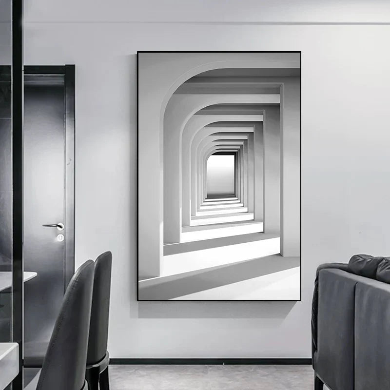 Minimalistische abstrakte architektonische Wandkunst feine Kunstleinwand Drucke Poster Bilder für moderne Apartment Wohnzimmer Büro Dekor | Karnz
