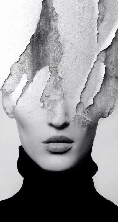 Modern Abstract Portrait Überlagerung Landschaft Wandkunst Fine Art Leinwanddrucke Schwarz Weiß Bilder Für Modernes Wohnzimmer Eingangsbereich Foyer Kunst Dekor (Unrahmt) | Karnz