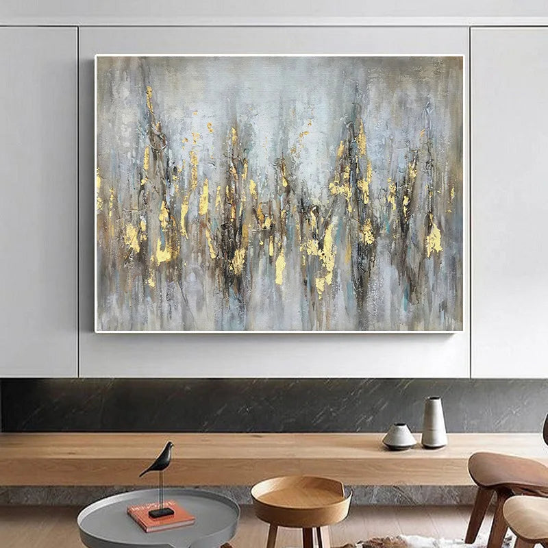 Modern Golden Gray Vintage Urban Abstrakte Wandkunst Fein Kunst Leinwanddruck Große Formate Bilder Für Wohnzimmer Esszimmer Kunst Dekor | Karnz