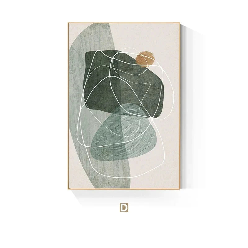Skandinavische abstrakte Form Linien & Formen Wandkunst Fine Art Leinwanddrucke Neutrales Farbschema Bilder für moderne Wohnzimmerdekoration | Karnz
