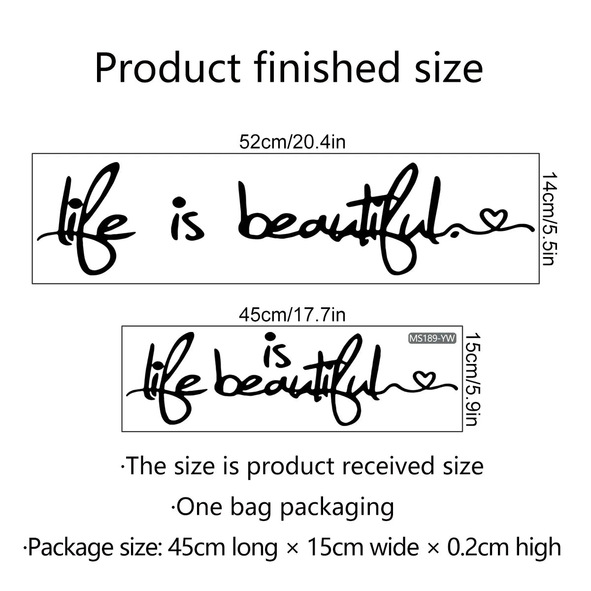 Schöner Leben Inspirierender Wandaufkleber Abnehmbarer Peel and Stick Tägliches Mantra Wandtattoo Kreatives DIY Zuhause Dekor Für Wohnzimmer Schlafzimmer Esszimmer | Karnz