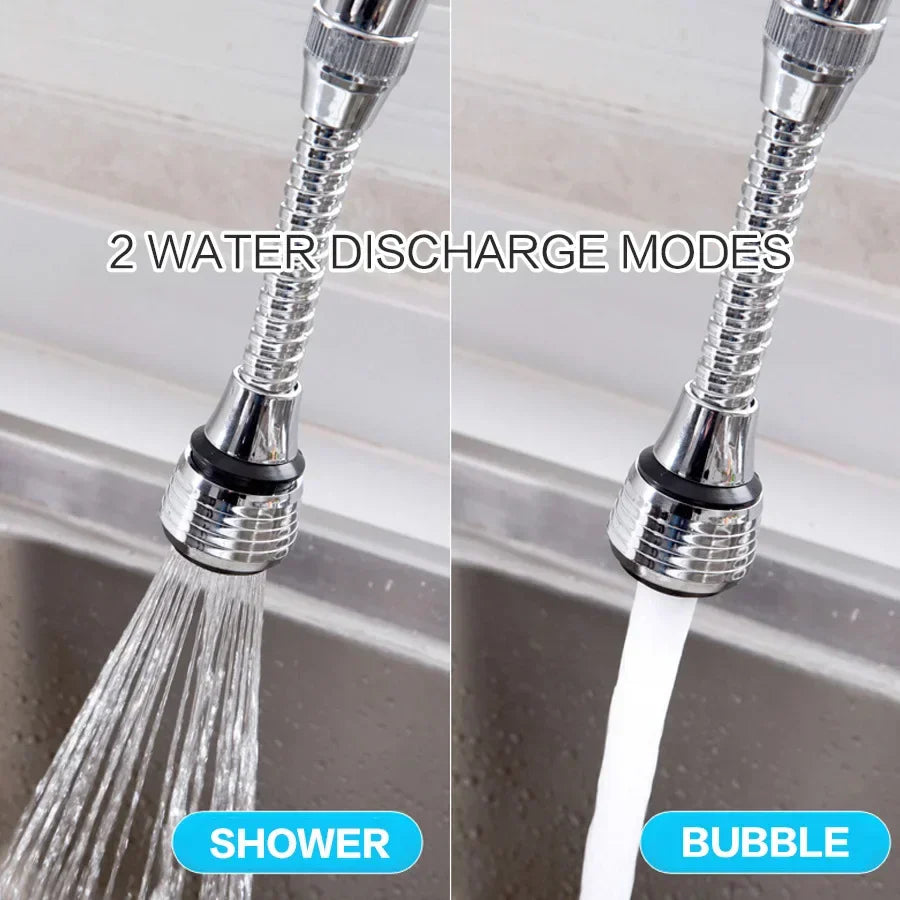 AquaFlex Stahl – Edelstahl Wasserhahn Verlängerung mit 360° Drehung & Wasser sparende Funktion Karnz