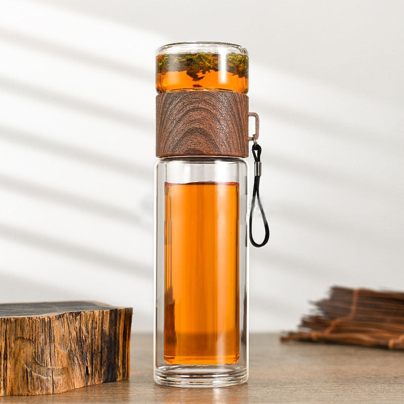 Karnz | 2in1 doppelwandige Thermo Smarte Teeglasflasche