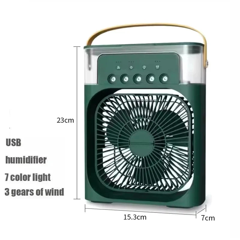 3-in-1 Mini-Luftkühler-Fan – Tragbarer Haushaltsklimaanlage mit LED-Nachtlicht, Luftbefeuchter und einstellbarem Luftstrom für Zuhause & Büro | Karnz