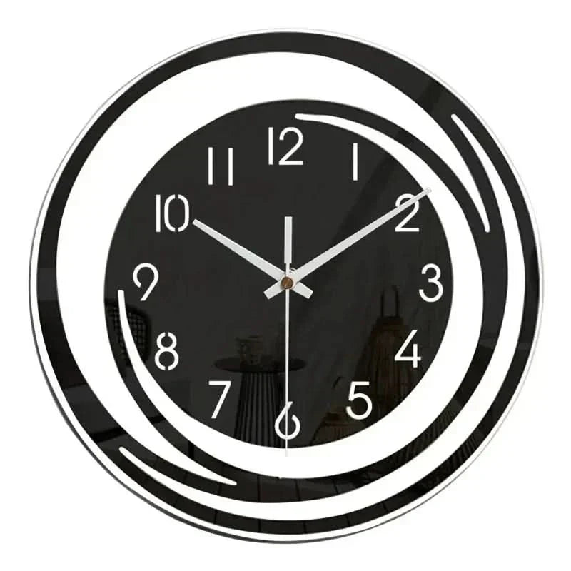 Schwarze Acryl-Wanduhr – Modernes skandinavisches Design