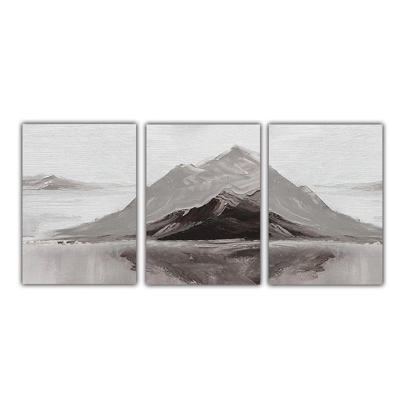 Abstrakte graue Berglandschaft Wandkunst Fine Art Leinwanddrucke Bilder für moderne Wohnung Wohnzimmer Esszimmer Kunstdekoration | Karnz