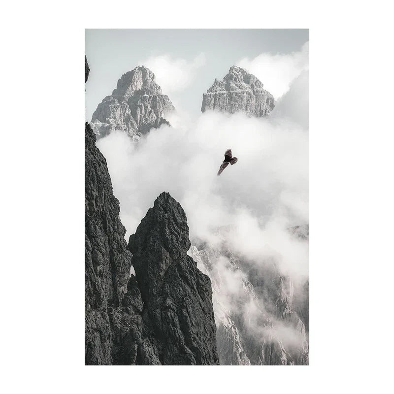 Nordische Wildnis Adler Reh Landschaft Wandkunst Fein Kunst Leinwanddrucke Bilder Für Wohnzimmer Esszimmer Nordische Heimdekoration | Karnz