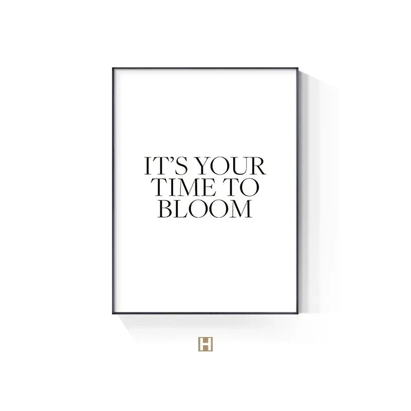 Minimalistische abstrakte florale Wandkunst Fine-Art-Leinwanddrucke inspirierendes Zitat Poster Galerie Wandbilder für Wohnzimmer Schlafzimmer Kunstdékor